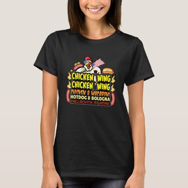 Chicken Vinge Chicken Vinge Hotdog och Bologna 1 T Shirt (Framsida)
