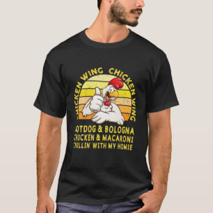 Chicken Vinge Chicken Vinge Hotdog och Bologna Fun T Shirt