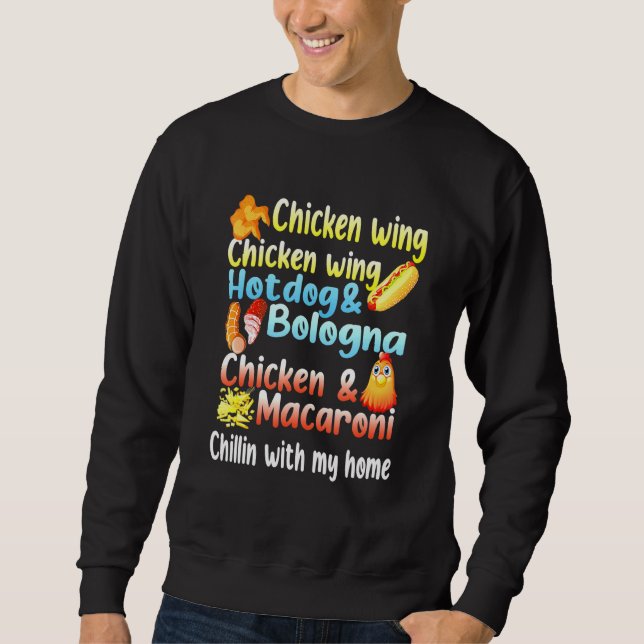 Chicken Vinge Chicken Vinge Hotdog och Bologna Lång Ärmad Tröja (Framsida)