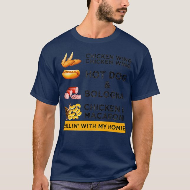Chicken Vinge Chicken Vinge Hotdog och Bologna Man T Shirt (Framsida)