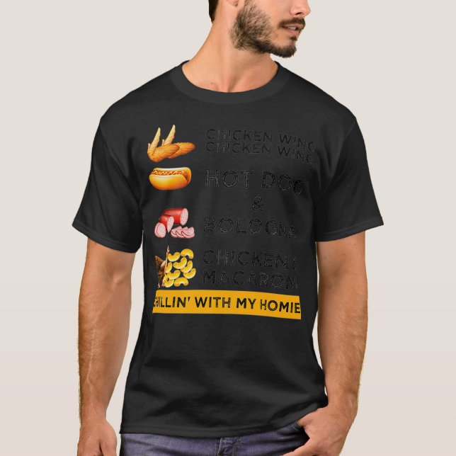Chicken Vinge Chicken Vinge Hotdog och Bologna Man T Shirt (Framsida)