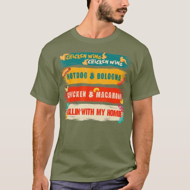 Chicken Vinge Chicken Vinge Hotdog och Bologna T Shirt (Framsida)