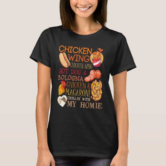Chicken Vinge Chicken Vinge Sång Lyric Hotdog Bolo T Shirt (Framsida)
