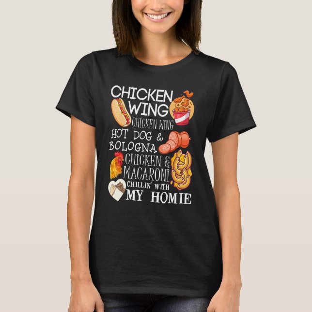 Chicken Vinge Chicken Vinge Sång Lyric Hotdog Bolo T Shirt (Framsida)