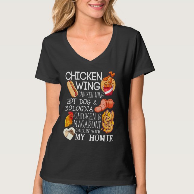 Chicken Vinge Chicken Vinge Sång Lyric Hotdog Bolo T Shirt (Framsida)