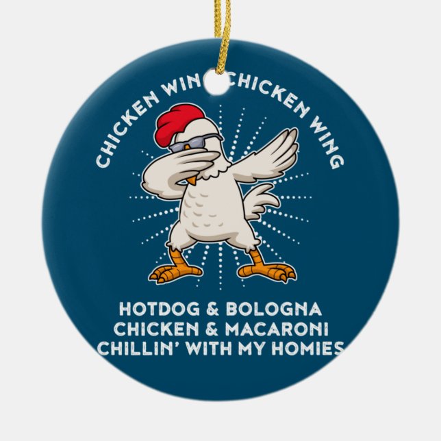 Chicken Vinge Chicken Vinge Shirt Sång Lyric Hett  Julgransprydnad Keramik (Framsidan)