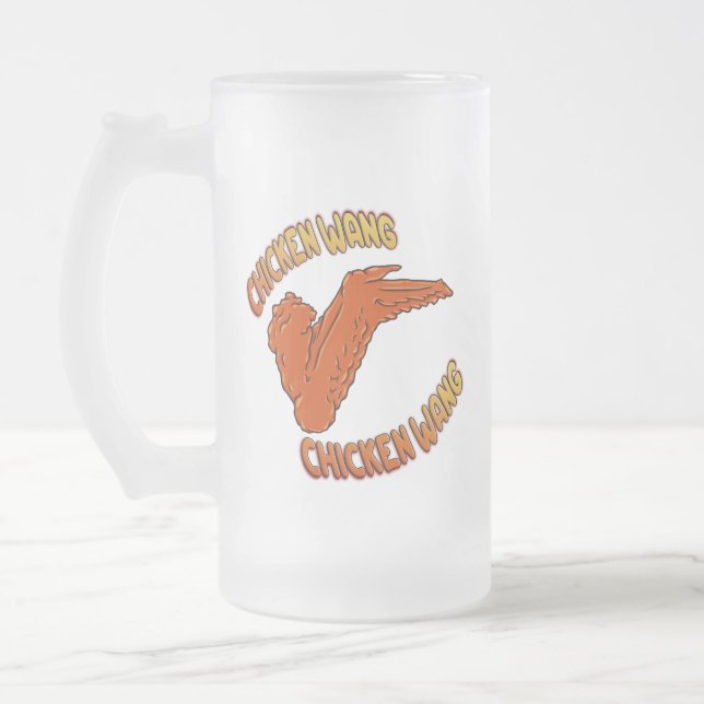 Chicken Vinge Frosted Glass Mugg (Vänster)