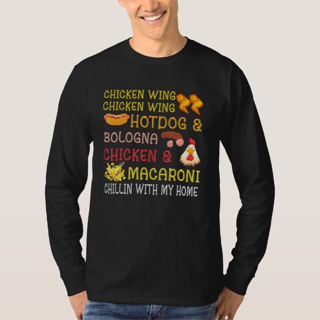 Chicken Vinge Hett Hund Bologna Kids Macaroni Chil T Shirt (Framsida)