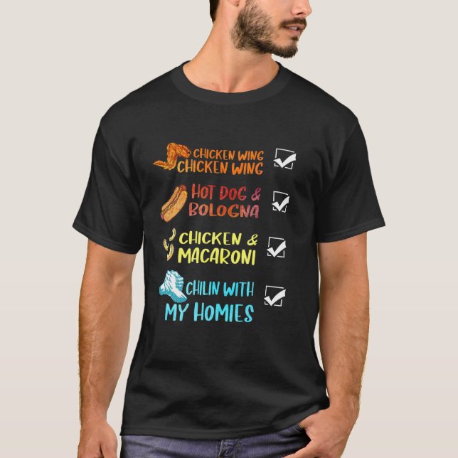 Chicken Vinge Hett Hund Fast Food Present T Shirt (Framsida)