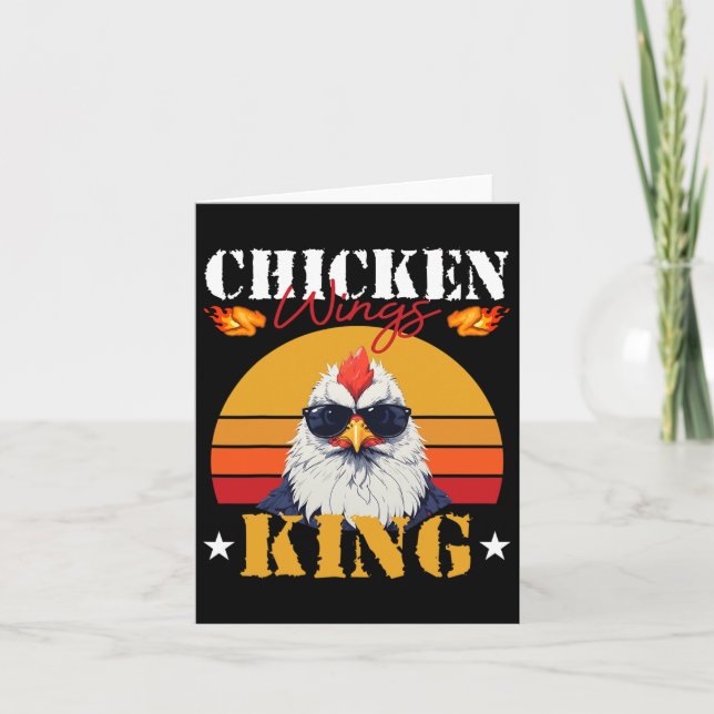 Chicken Vinge Kung Retro Sunset Byrbeque Buffalo B Kort (Framsida)