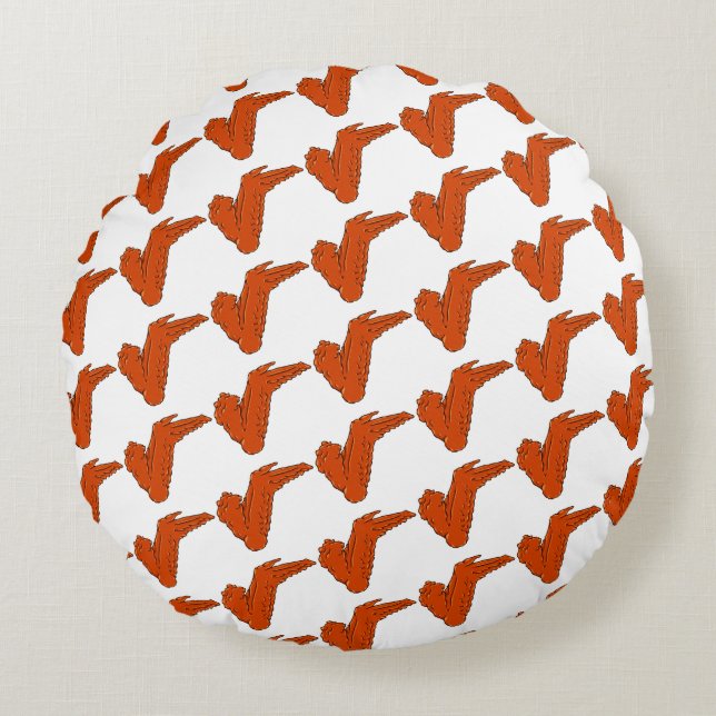 Chicken Vinge Round Pillow Rund Kudde (Framsidan)