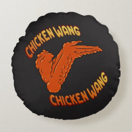 Chicken Vinge Round Pillow Rund Kudde