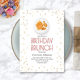 Chicken & Waffle Birthday Brunch Inbjudningar