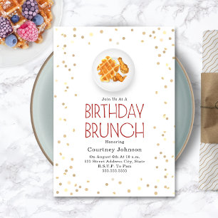 Chicken & Waffle Birthday Brunch Inbjudningar