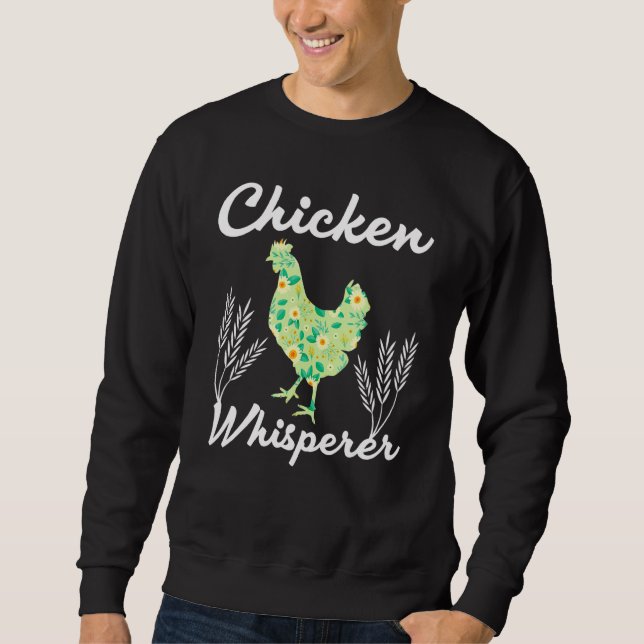Chicken Whisperer Farmer Lång Ärmad Tröja (Framsida)