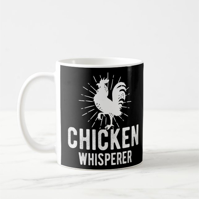Chicken Whisperer Funny Farm Chicken Ansikte Kaffemugg (Vänster)