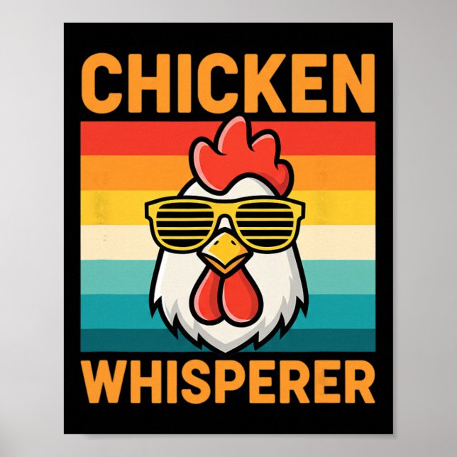 Chicken Whisperer Retro Tupp Vibbar  Poster (Framsidan)