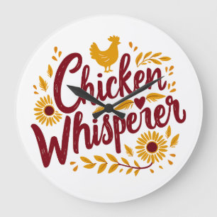 Chicken Whisperer Rustic Farmhouse Cottagecore Stor Klocka