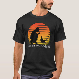 Chicken Whisperer with Retro Sunset Backyard Chick T Shirt