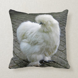 Chicken White Silkie Photo Kudde