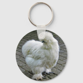 Chicken White Silkie Photo Nyckelring