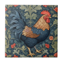 Chicken William Morris stil Höger mot Tupp