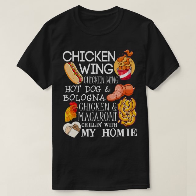 Chicken Wing Chicken Wing Song Lyric HotDog Bologn T Shirt (Design framsida)