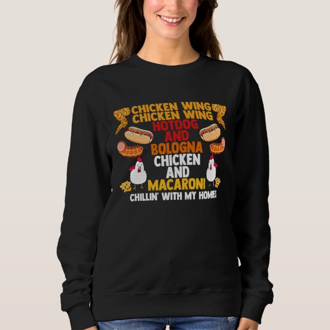 Chicken Wing Hotdog Bologna Macaroni Song Foodie M T Shirt (Framsida)