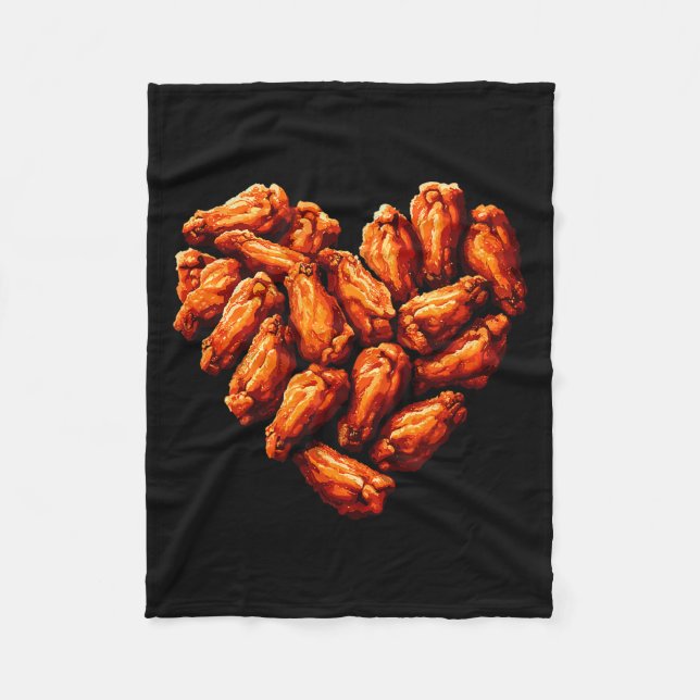 Chicken Wings Are My Valentine Heart Funny Valenti Fleecefilt (Framsidan)