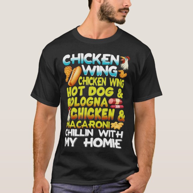 Chicken Wings Chicken Wings Hot Dog & Bologna Chic T Shirt (Framsida)