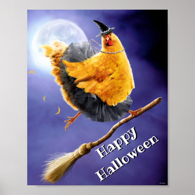 Chicken Witch på Broomstick Poster (Framsidan)