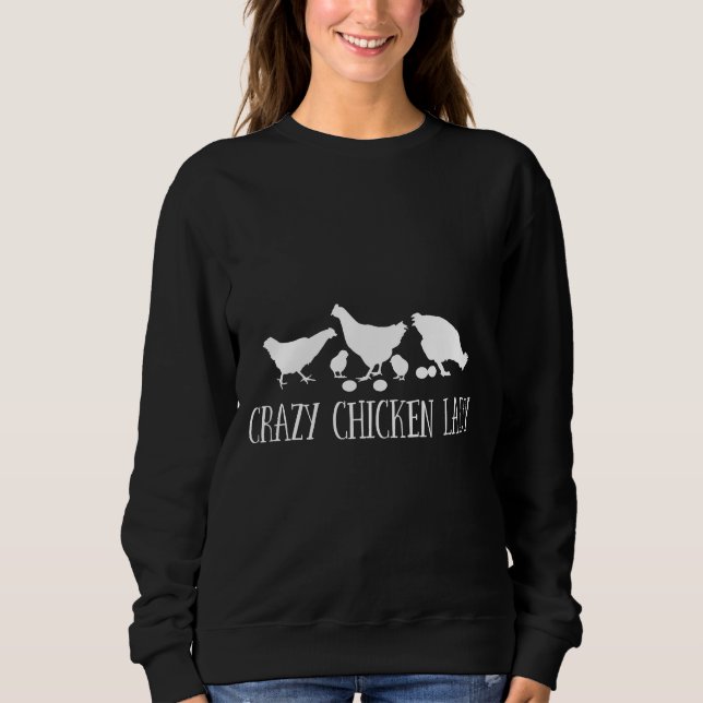 Chicken Womens Crazy Chicken Lady   T Shirt (Framsida)