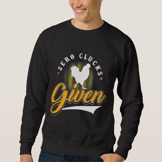 Chicken Zero Clucks given Lång Ärmad Tröja (Framsida)