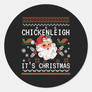 Chickenleigh Det är julfonen Julafton 9 Runt Klistermärke