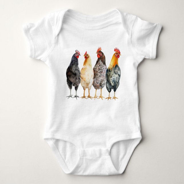 Chickens Baby Farmer Bodykostym T Shirt (Framsida)