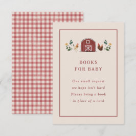 Chickens Barn Charming Farm Baby Shower Books Tilläggskort