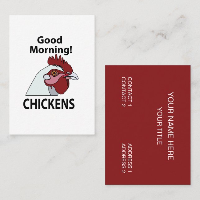 Chickens Bra God God Chicken Visitkort (Fram/baksida)