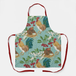 Chickens & Cherries Apron - Medium