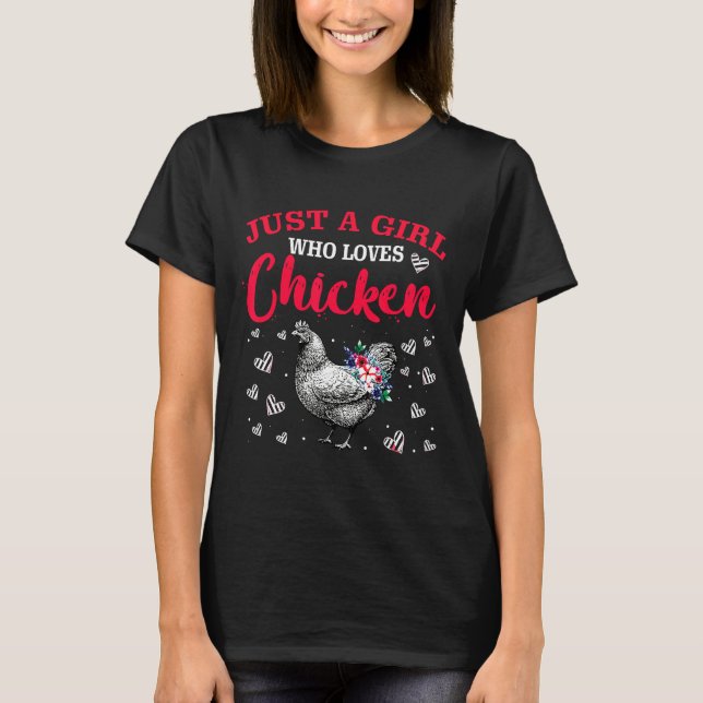 Chickens Chicken Flowers Farm T Shirt (Framsida)