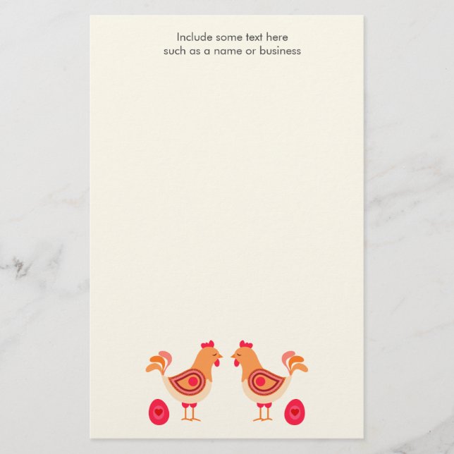 Chickens Eggs Blank Personal Stationery Brevpapper (Framsida)