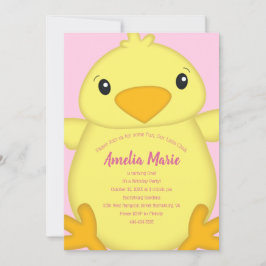 Chickens Födelsedagsfest Rosa Inbjudningar