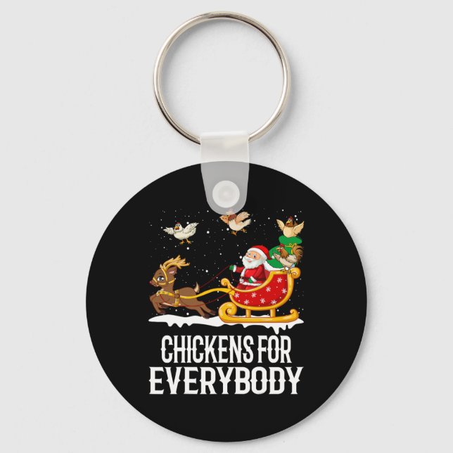 Chickens for All Funny jul Chickens Wo Nyckelring (Framsida)