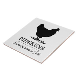 CHICKENS för att folk suger på Chicken Humor Kakelplatta