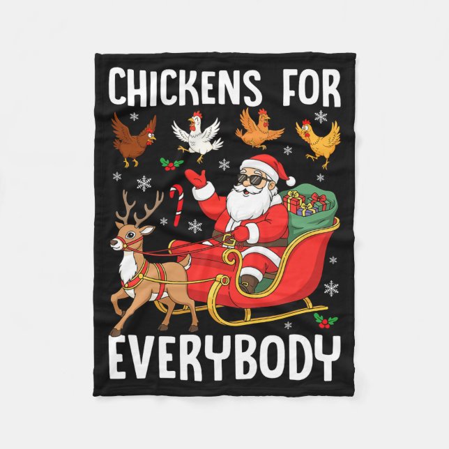 Chickens For Everybody Santa Chicken Farmer Comfor Fleecefilt (Framsidan)