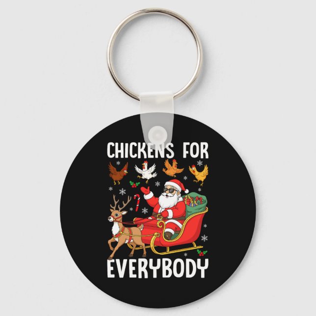 Chickens For Everybody Santa Chicken Farmer Comfor Nyckelring (Framsida)