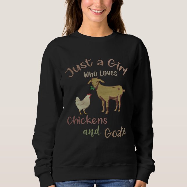 Chickens Goat Girl Women Mom Farmer T Shirt (Framsida)