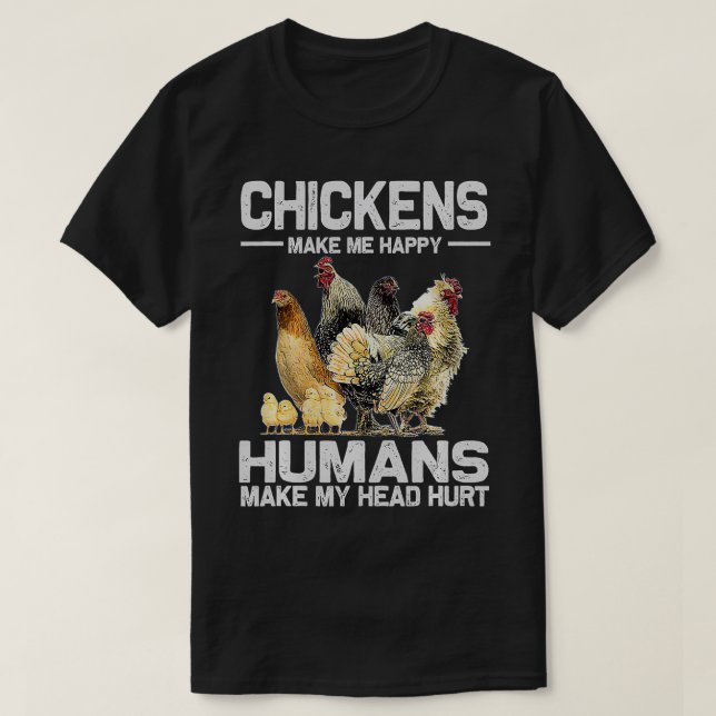 Chickens gör mig till Lycklig-funna jordbrukare Dj T Shirt (Design framsida)