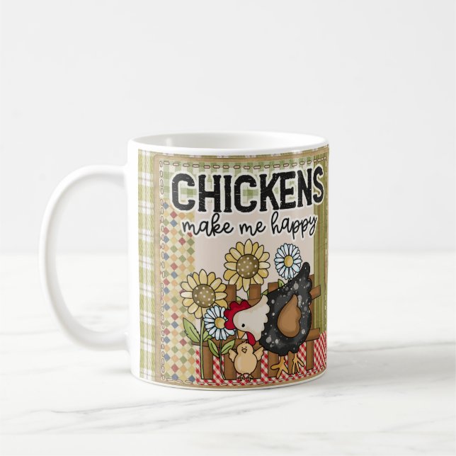 Chickens gör mig till lycklig kaffe kopp (Vänster)