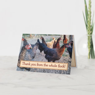 Chickens Humor Funny Barnyard Tack för ditt kort