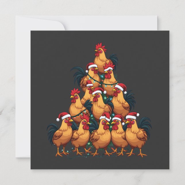 Chickens Julgran God jul Funny Julafton Meddelande (Framsida)